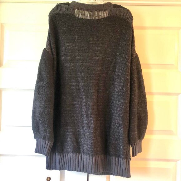 Free People Snow Drop Charcoal Gray Cardigan Sweater - Picture 5 of 7